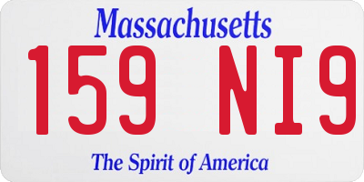 MA license plate 159NI9