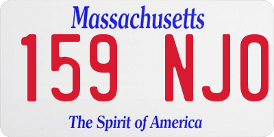MA license plate 159NJ0