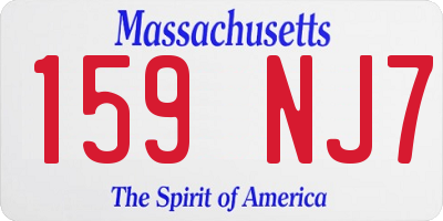 MA license plate 159NJ7