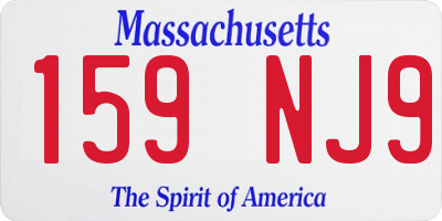 MA license plate 159NJ9