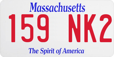 MA license plate 159NK2