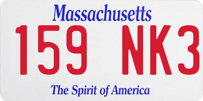 MA license plate 159NK3