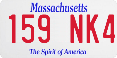 MA license plate 159NK4