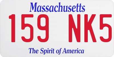 MA license plate 159NK5