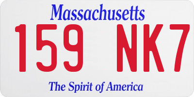 MA license plate 159NK7
