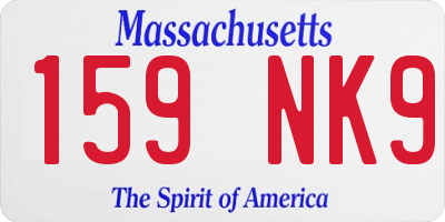 MA license plate 159NK9