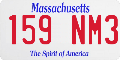 MA license plate 159NM3