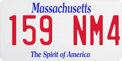 MA license plate 159NM4