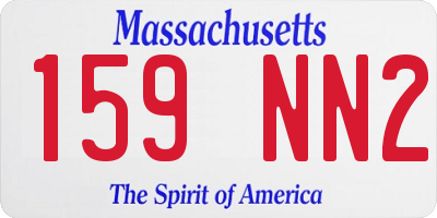MA license plate 159NN2