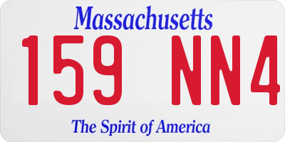 MA license plate 159NN4