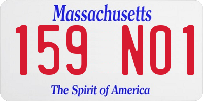 MA license plate 159NO1