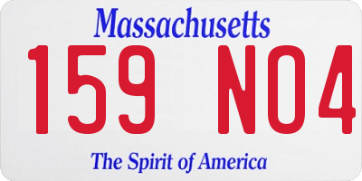 MA license plate 159NO4