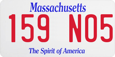 MA license plate 159NO5