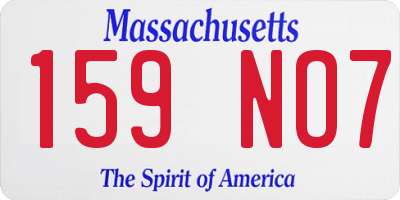 MA license plate 159NO7