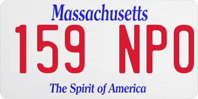 MA license plate 159NP0