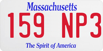 MA license plate 159NP3