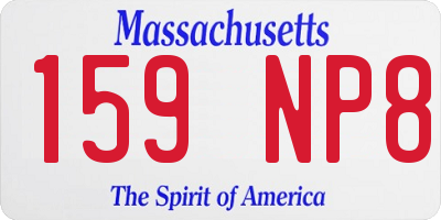 MA license plate 159NP8