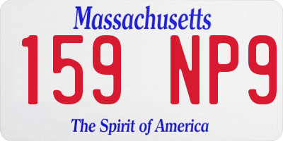 MA license plate 159NP9