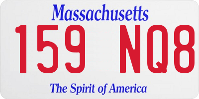 MA license plate 159NQ8
