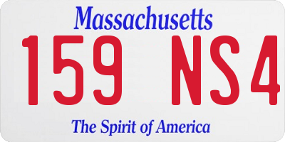 MA license plate 159NS4