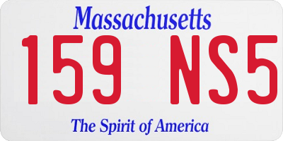 MA license plate 159NS5