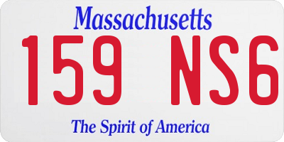 MA license plate 159NS6