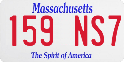 MA license plate 159NS7
