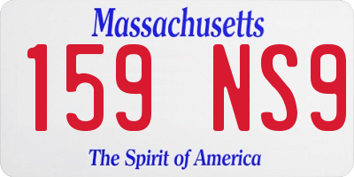 MA license plate 159NS9