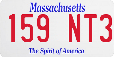 MA license plate 159NT3