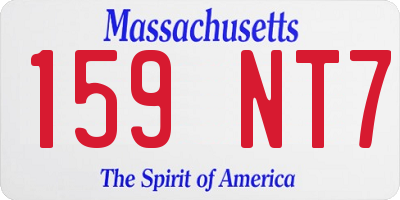 MA license plate 159NT7