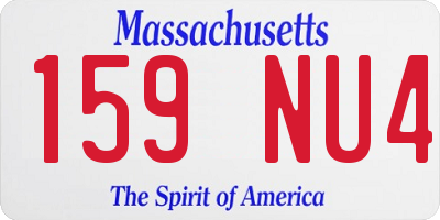 MA license plate 159NU4