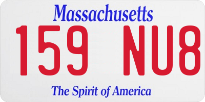 MA license plate 159NU8