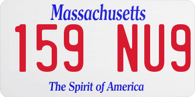 MA license plate 159NU9