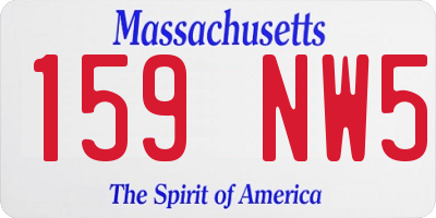 MA license plate 159NW5