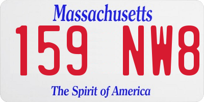 MA license plate 159NW8