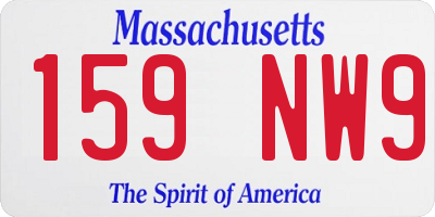 MA license plate 159NW9