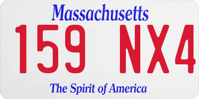 MA license plate 159NX4
