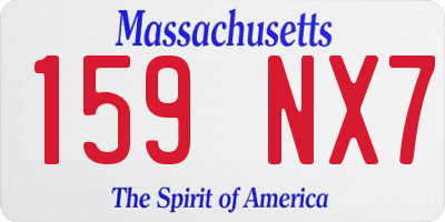 MA license plate 159NX7