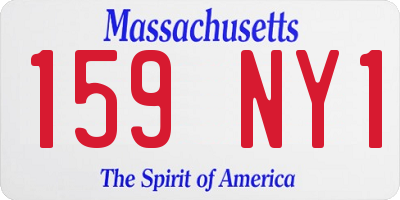 MA license plate 159NY1