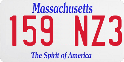 MA license plate 159NZ3