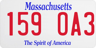 MA license plate 159OA3