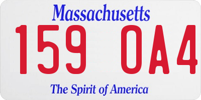 MA license plate 159OA4