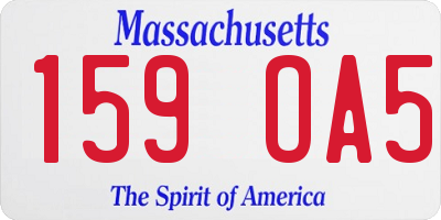 MA license plate 159OA5