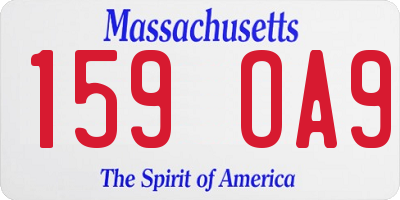 MA license plate 159OA9