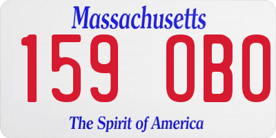 MA license plate 159OB0