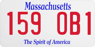 MA license plate 159OB1