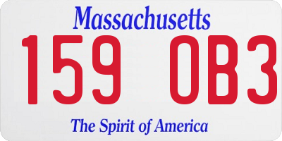 MA license plate 159OB3