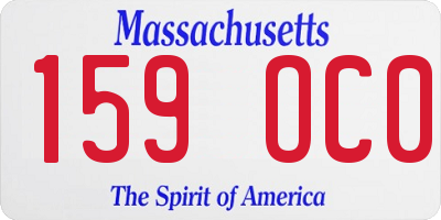 MA license plate 159OC0