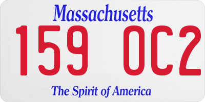 MA license plate 159OC2