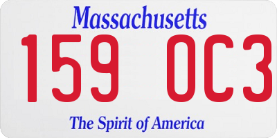MA license plate 159OC3